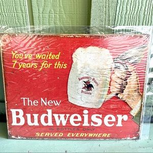 NEW Budweiser Beer Metal Sign